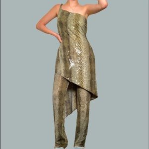 Caché Snake Print 2 piece set vintage